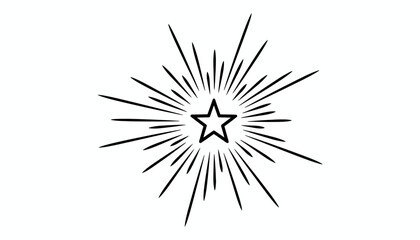 Obraz premium Exploding Starburst with Star Icon, Retro Sunburst, Vintage Burst Effect, Graphic Element