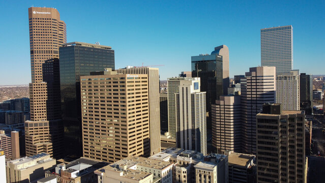 View of downtown denver colorado skyscrapers