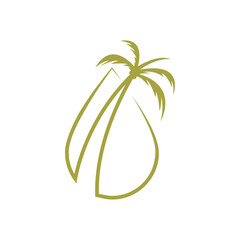 Palm oil logo vector flat design template
