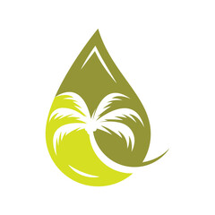 Palm oil logo vector flat design template