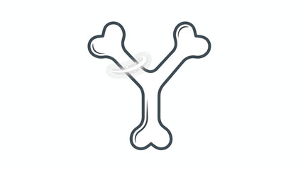 Obraz premium Y-Shaped Bone Symbol with Rotation Swirls - Medical, Science, or Abstract Concept