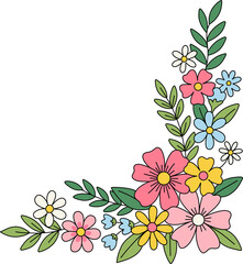 미니 꽃과 리본 심플 아이콘 세트