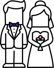 미니멀 웨딩 리본 심플 아이콘