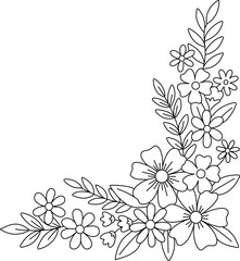 미니 꽃과 리본 심플 아이콘 세트