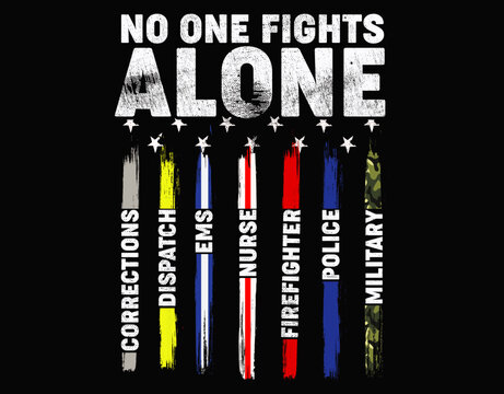 First Responders American Thin Line Police Fire Military EMS Tank Top - printable editable vector art file.