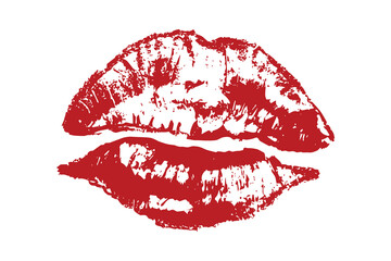 Lipstick kiss mark Romantic lip print Imprint of lips kiss Sexy lips makeup Female mouth Love symbol Design element for beauty fashion poster Valentines Day wedding