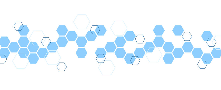 Medical technology science business divider border hexagon decoration illustration vector