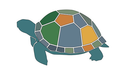 Obraz premium Colorful Geometric Sea Turtle Illustration