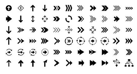 Collection of Arrow Icons and Symbols for Navigation and Direction