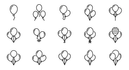 Collection of Balloon Icons: Party, Celebration, and Fun Graphic Elements
