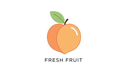 Fresh and juicy peach fruit with a vibrant green leaf.