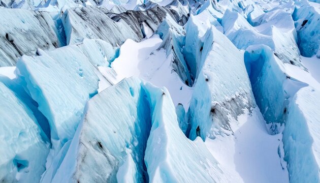 Aerial View of Glacier Ice Formation.