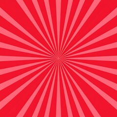 A vibrant radial burst of red and light red stripes emanating from a central point, creating a dynamic visual effect