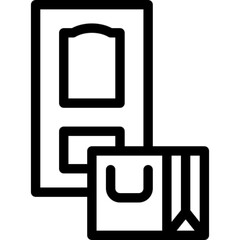 Fototapeta premium Open Door with Delivery Package