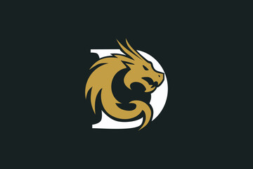 Dragon Head D Letter Logo