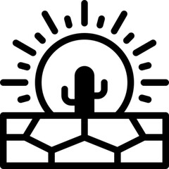 Drought water scarcity icon