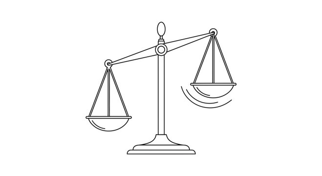 Unbalanced Scales of Justice, Law and Fairness Concept