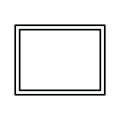 Simple black double-lined rectangle frame on white background