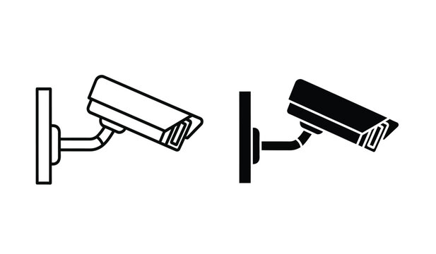Two security cameras in black and white with one being black and the other white mounted on a wall bracket