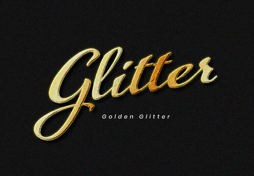 Golden Glitter Script Text Effect
