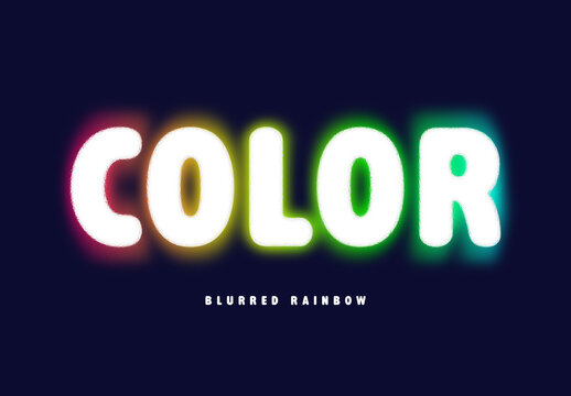 Neon Blurred Rainbow Text Effect