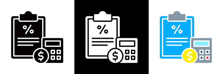 Tax Icon Set Glyph vector Illustration 