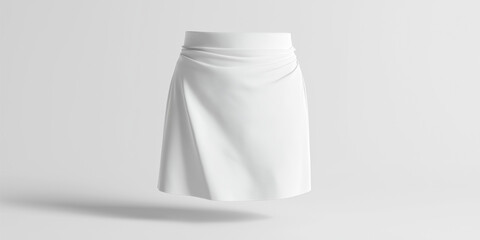 White ruched mini skirt