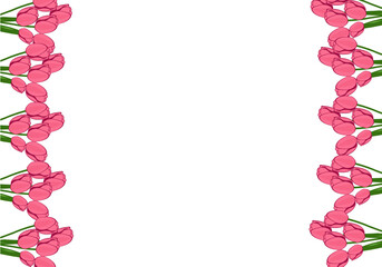 Spring Tulip Side Floral Border Frame Background