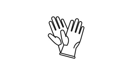 Obraz premium Pair of protective gloves icon, simple line art illustration on white background