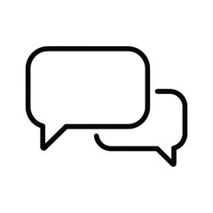 Fototapeta premium Two simple black speech bubbles on white background
