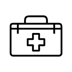 Obraz premium First Aid Kit Icon - Emergency Medical Bag and Healthcare Supplies Outline Vector
