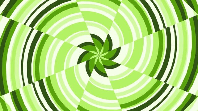 Vibrant green circular pattern with leaf design on white background