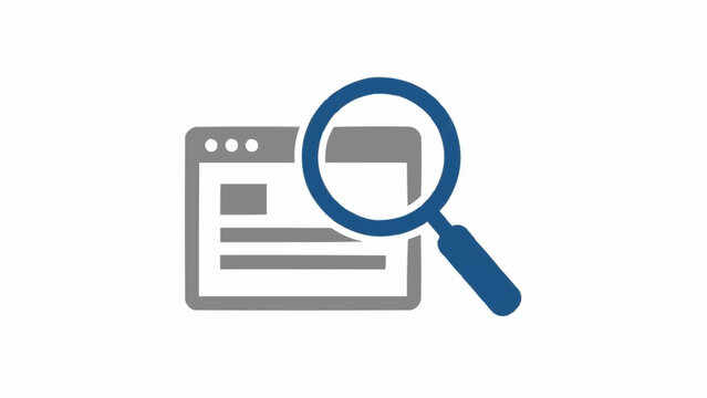 Magnifying glass on web browser.