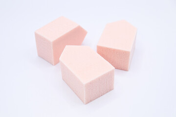 Makeup Sponges on White Background