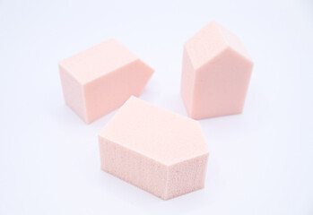 Makeup Sponges on White Background