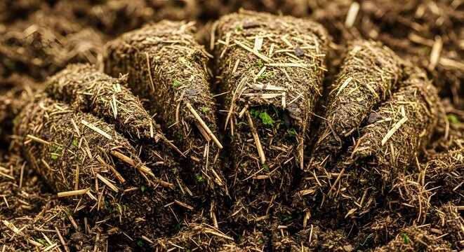 Fresh Farm Fertilizer Close-Up Shot