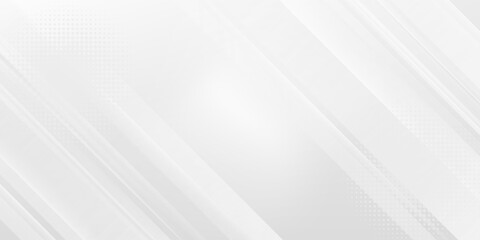 Diagonal grey gradient lines background. Abstract silver stripes wallpaper. Abstract gray tech backdrop. Oblique gris texture for graphic design, poster, banner, flyer, brochure, presentation. Vector