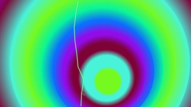 Vibrant abstract circular pattern illustration with bright colors and thin line