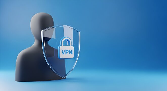 VPN Service for Private Browsing and Secure Encrypted Internet Connection Concept