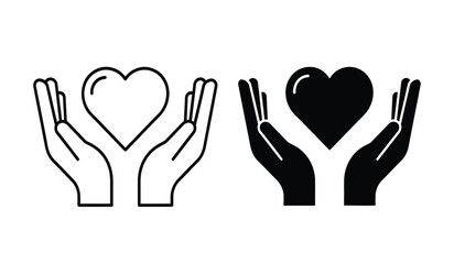 Fototapeta premium Two hands holding a heart in black and white