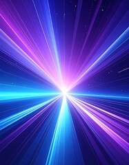 Obraz premium A bright light radiates vibrant purple and blue beams