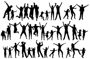 Fototapeta premium architecture silhouette of diverse group of people