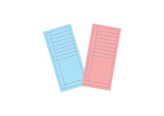 青と赤色の切符イメージ