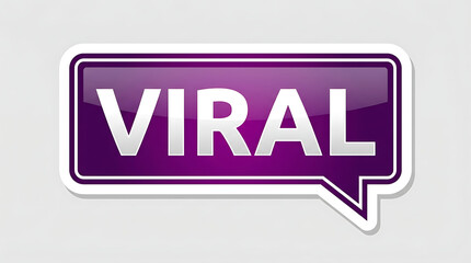 Fototapeta premium Viral Word in Purple Speech Bubble.
