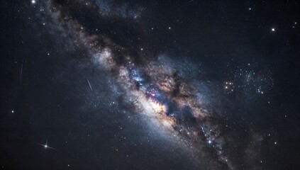 Fototapeta premium Spectacular milky way illuminates the night sky with a mesmerizing display of cosmic beauty