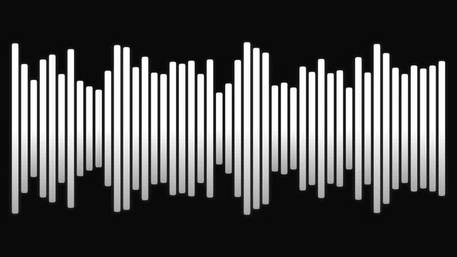 Sound wave pattern on a black background with white vertical lines
