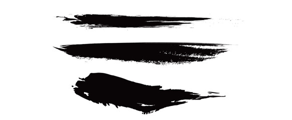 Japanese Ink Brush Stroke Set &ndash; Black Sumi Calligraphy Vector Collection