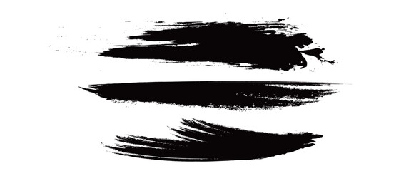Japanese Ink Brush Stroke Set &ndash; Black Sumi Calligraphy Vector Collection