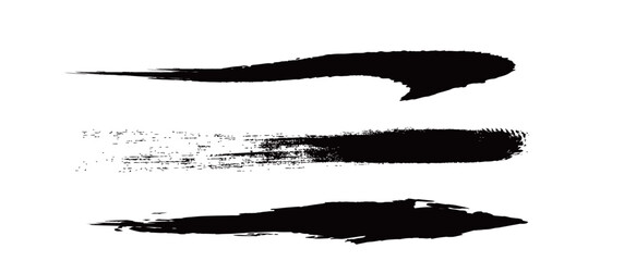 Japanese Ink Brush Stroke Set &ndash; Black Sumi Calligraphy Vector Collection