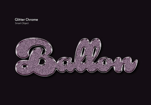 Bubble Glitter Chrome Script Text Effect